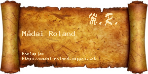 Mádai Roland névjegykártya